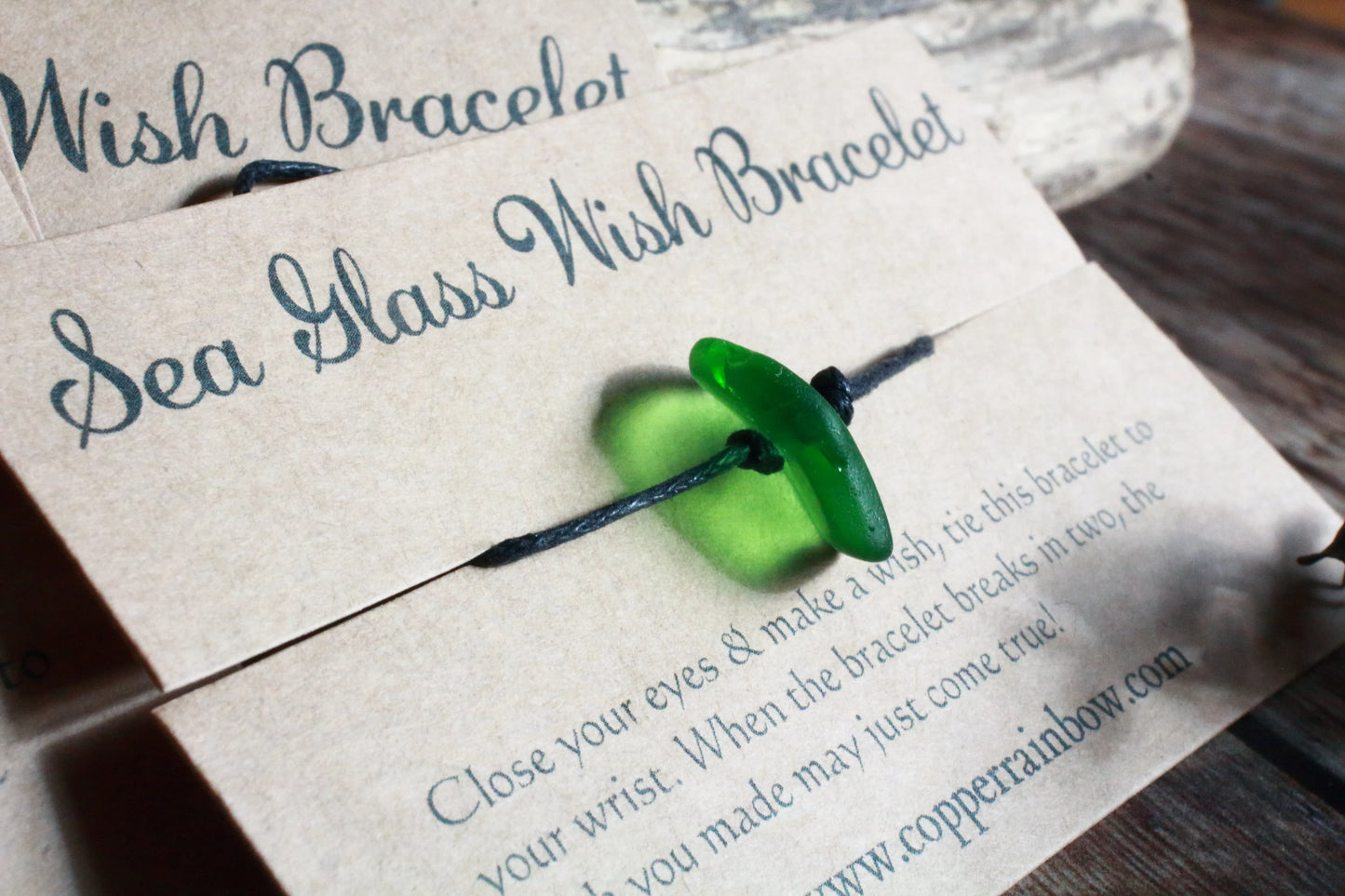 Unisex Sea Glass Wish Bracelet